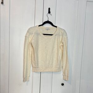 Aritzia Talula Ivory Cream White Knit Crew Knit Sweater Top - XXS